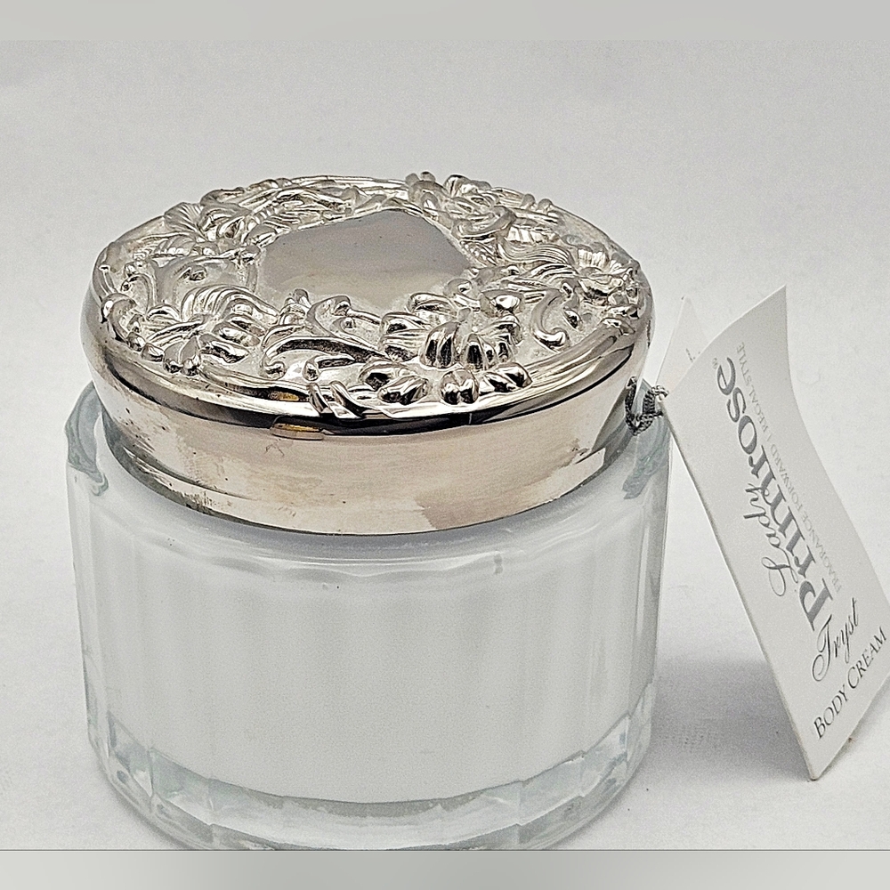 LADY PRIMROSE Tryst Body Cream Lotion Jar With Engravable Silver Lid 5 OZ NEW